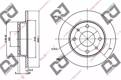 Тормозной диск DJ PARTS BD1300